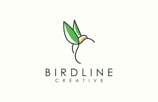 创意简约线条蜂鸟logo设计方案图片免抠矢量素材