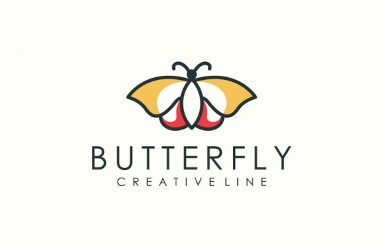 创意线条简约蝴蝶logo设计方案图片免抠矢量素材