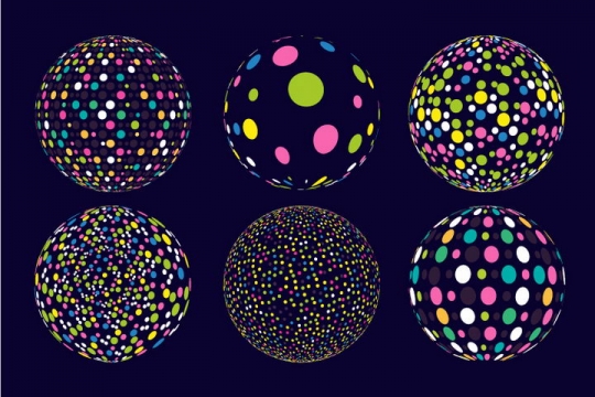 各种颜色的光斑组成的圆球图片免抠矢量图素材