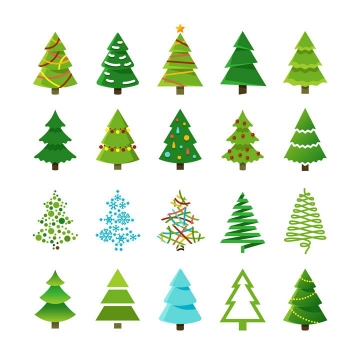 20款各种不同风格的圣诞树图片免抠素材