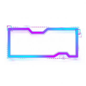 发光的蓝紫色科幻风格边框文本框标题框460624png图片素材