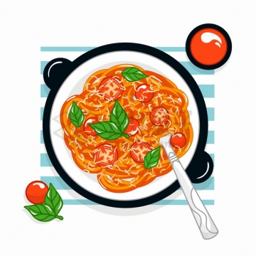 一碗西红柿鸡蛋面美味美食彩绘插画png图片素材