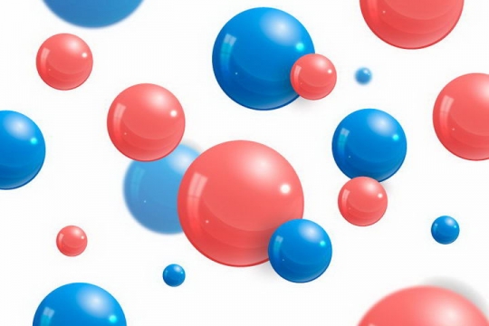 创意悬浮红色蓝色圆球装饰免抠png图片矢量图素材