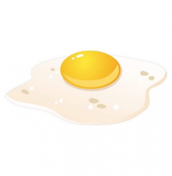 手绘风格一颗鸡蛋煎蛋荷包蛋美食图片免抠素材