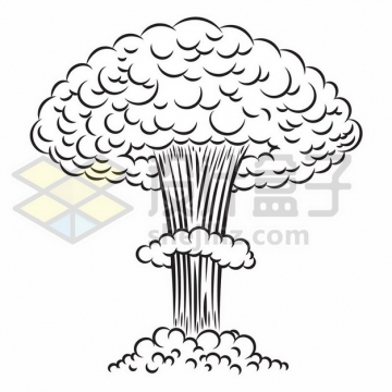 爆炸产生的蘑菇云漫画插画663349免抠矢量图片素材