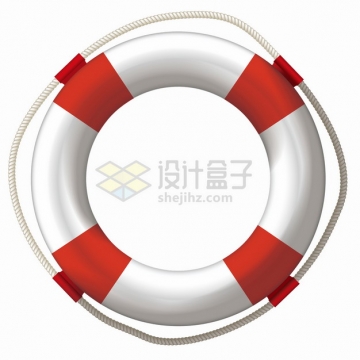 红白相间的救生圈游泳圈png图片素材