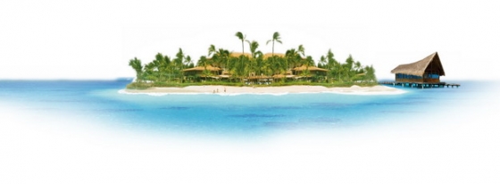 蓝色大海上的小岛和小木屋旅游风景图428072png图片素材