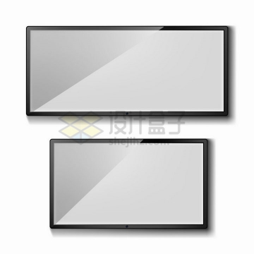 两款黑色的液晶电视框LED显示器边框png图片免抠矢量素材