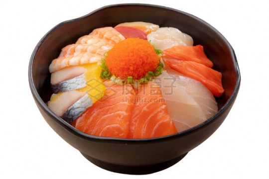 各种三文鱼刺身海鲜饭日式料理png图片素材