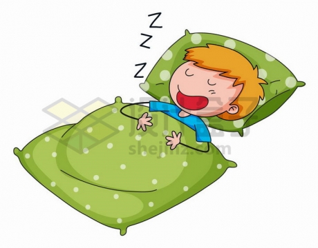 正在睡觉的卡通小男孩png图片免抠矢量素材