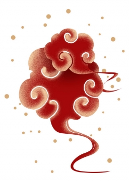肌理插画风格中国传统祥云图案图片免抠素材