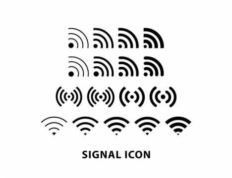 各种移动电信WiFi信号强度标志图片免抠素材