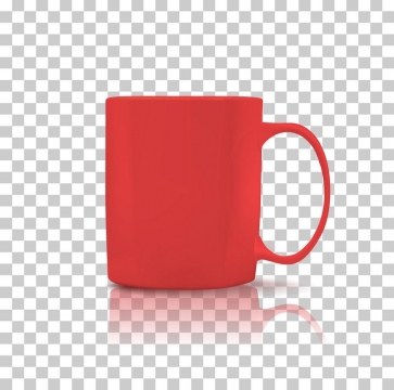 一个红色的咖啡杯马克杯子图片免抠矢量素材