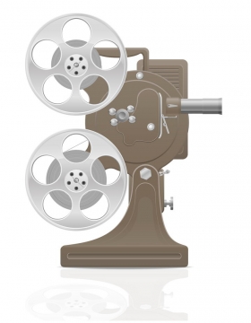 古老的胶卷电影放映机电影院设备免抠矢量图片素材