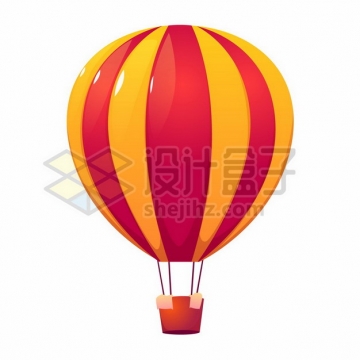 红色黄色条纹热气球png图片素材264289