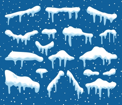 15款冬天积雪雪花图片免抠矢量图