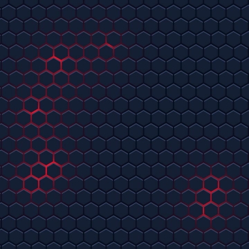 黑色六边形蜂巢形状红色裂缝背景图片