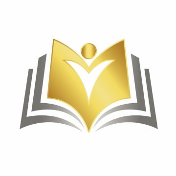 打开的书本金色教育类logo设计元素870791图片免抠素材