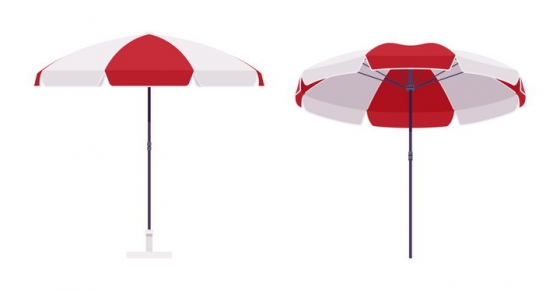 红白相间的遮阳伞图片免抠矢量素材