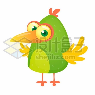 绿色的卡通小鸟愤怒的小鸟png图片免抠矢量素材