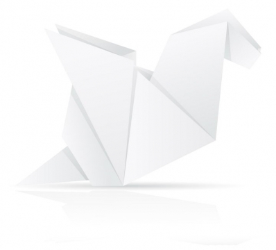 用白纸折叠的小鸟折纸玩具童年回忆系列免抠矢量图片素材