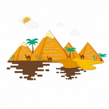 MBE风格埃及金字塔风景插画284062png图片素材