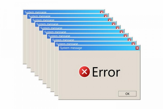 Windows操作系统死机的错误窗口png图片免抠矢量素材