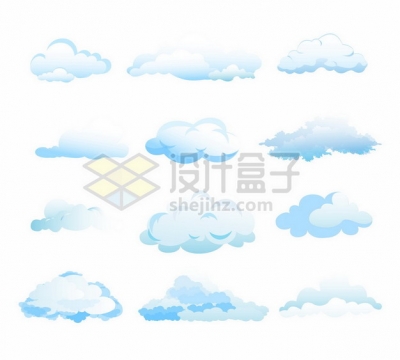 12款淡蓝色的云朵白云651301png矢量图片素材