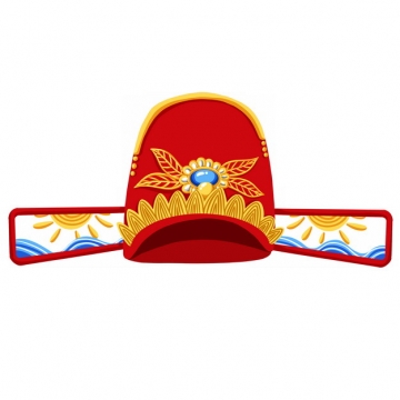 红色古代官帽明朝官员戴的帽子戏曲帽子乌纱帽png图片素材