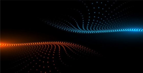 橙色蓝色粒子量子波动抽象黑色背景图8028421png图片素材