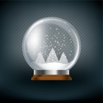 白色的雪花玻璃球水晶球图片免抠矢量图