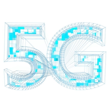 抽象点线组成的5G网络技术字体图片免抠png素材