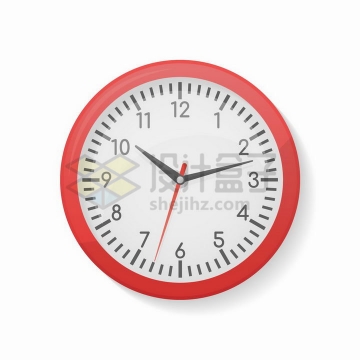 红色边框的时钟时间工具png图片免抠矢量素材