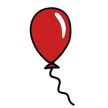 极简手绘涂鸦风格红色气球图片免抠素材
