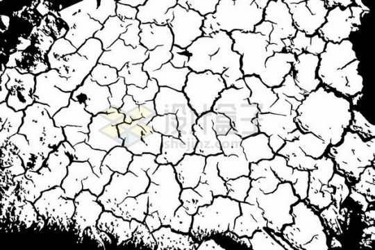 旱灾干旱地面干裂龟裂的土地黑色裂纹裂缝图案623218png图片素材