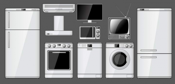 各种白色家电洗衣机冰箱电视机图片免扣素材