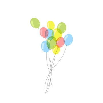 彩色半透明简约手绘气球图片免抠装饰素材
