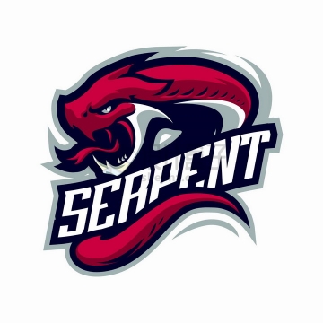 红色的毒蛇游戏公司logo设计png图片免抠矢量素材