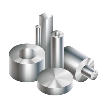 各种金属光泽的不锈钢合金工业产品免抠矢量图素材