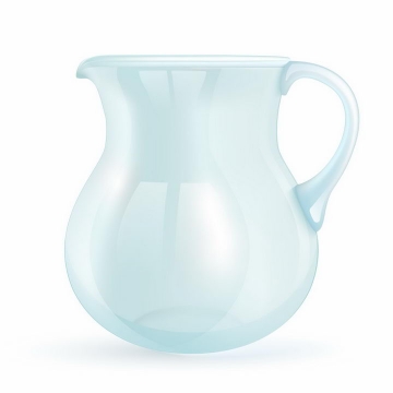 淡蓝色的玻璃水罐水壶png图片免抠矢量素材