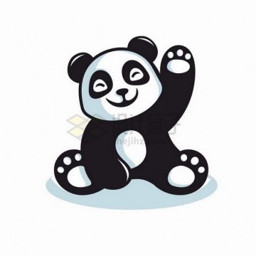 跟你打招呼的卡通熊猫png图片免抠矢量素材