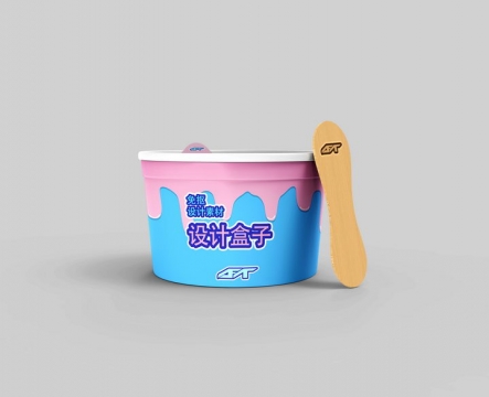 桶装冰淇淋外包装品牌logo标志图案样机图片设计模板素材