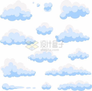 各种蓝白色的卡通云朵图案774298png图片素材