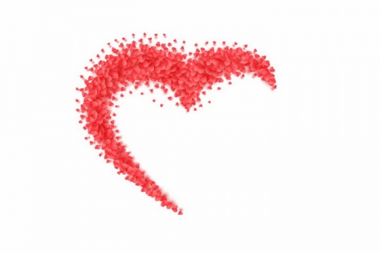 很多红心组成的半个心形符号图案png图片免抠eps矢量素材