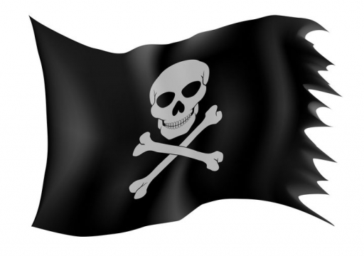 印有骷髅头的海盗旗黑色旗帜免抠矢量图片素材
