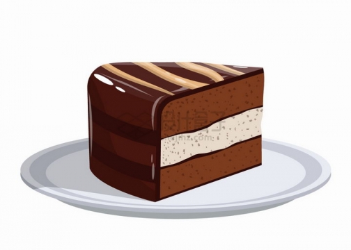 盘子中的巧克力慕斯美味西餐蛋糕美食png图片素材