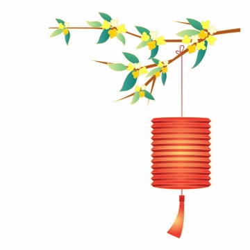 中秋节桂花枝和红色灯笼963240png矢量图片素材