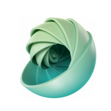 绿色抽象3D立体贝壳图案501561png图片素材