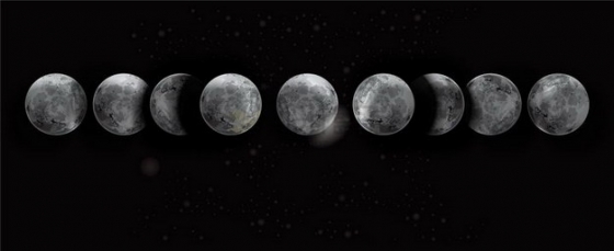超逼真的月球月相变化883066png矢量图片素材