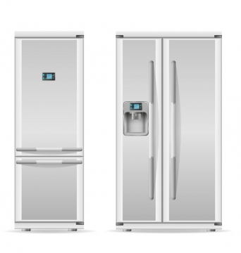 两种不同风格的电冰箱正面图家电免抠矢量图片素材